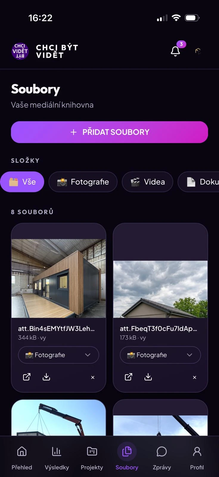 Nahrávání souborů v klientské aplikaci CHCI BÝT VIDĚT